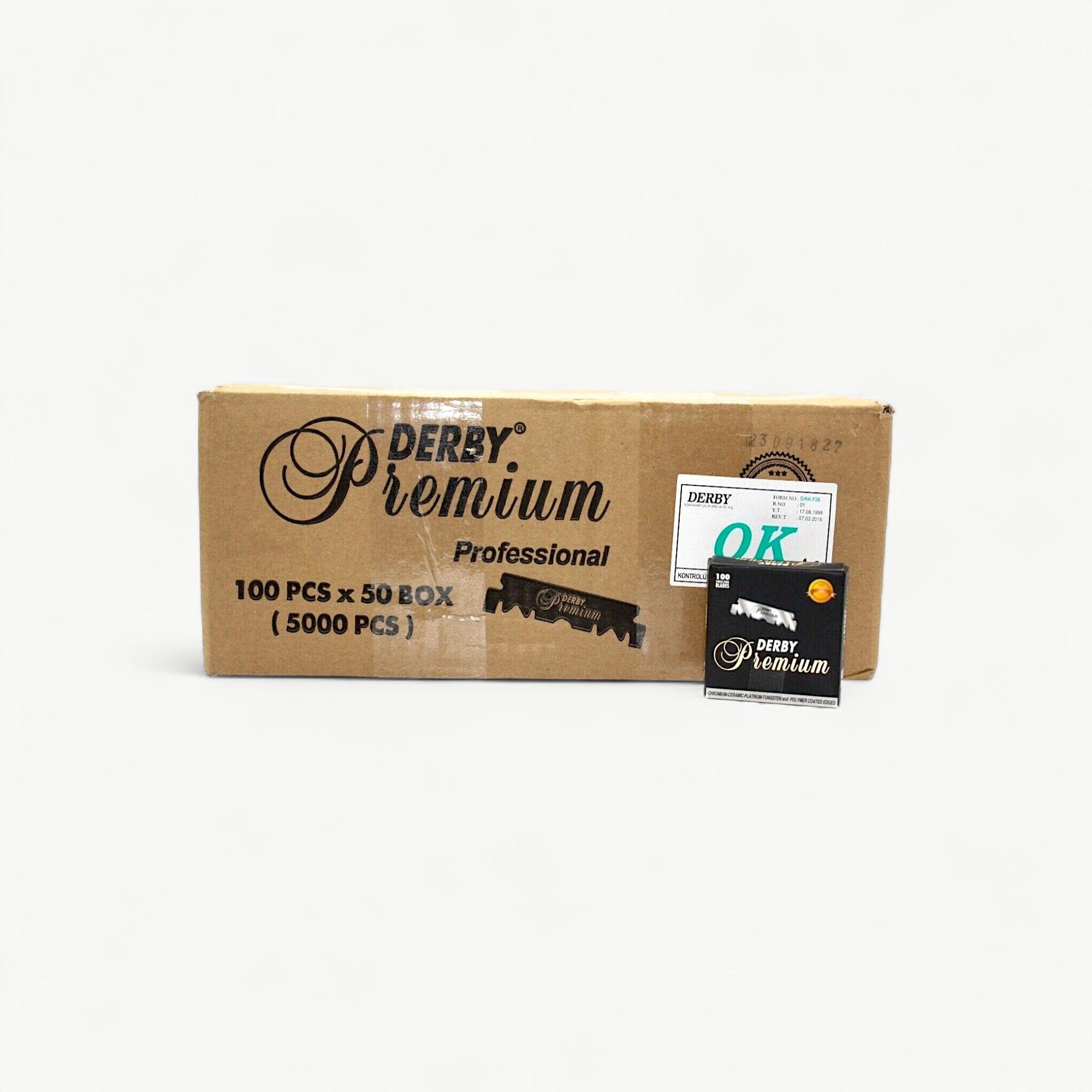 Derby Premium Single Edge Razor Blades – 5,000 Blades (50 Packs × 100) | Box