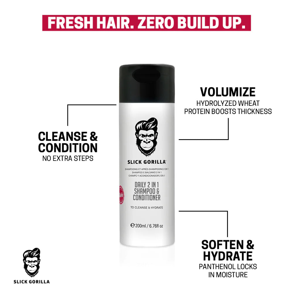 Slick Gorilla Daily 2-in-1 Shampoo & Conditioner 250ml