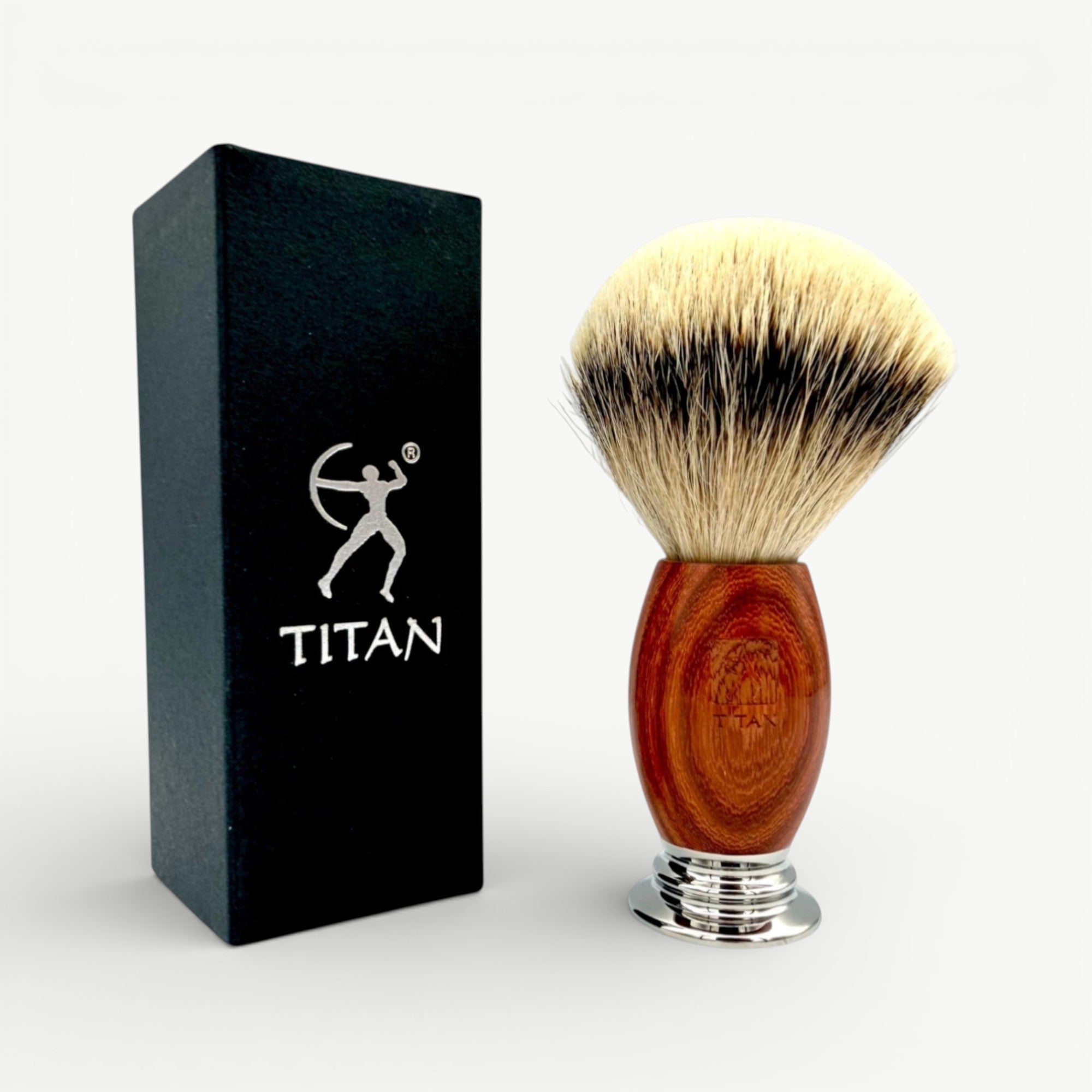 Titan Shaving Brush Brown- Natural Wood