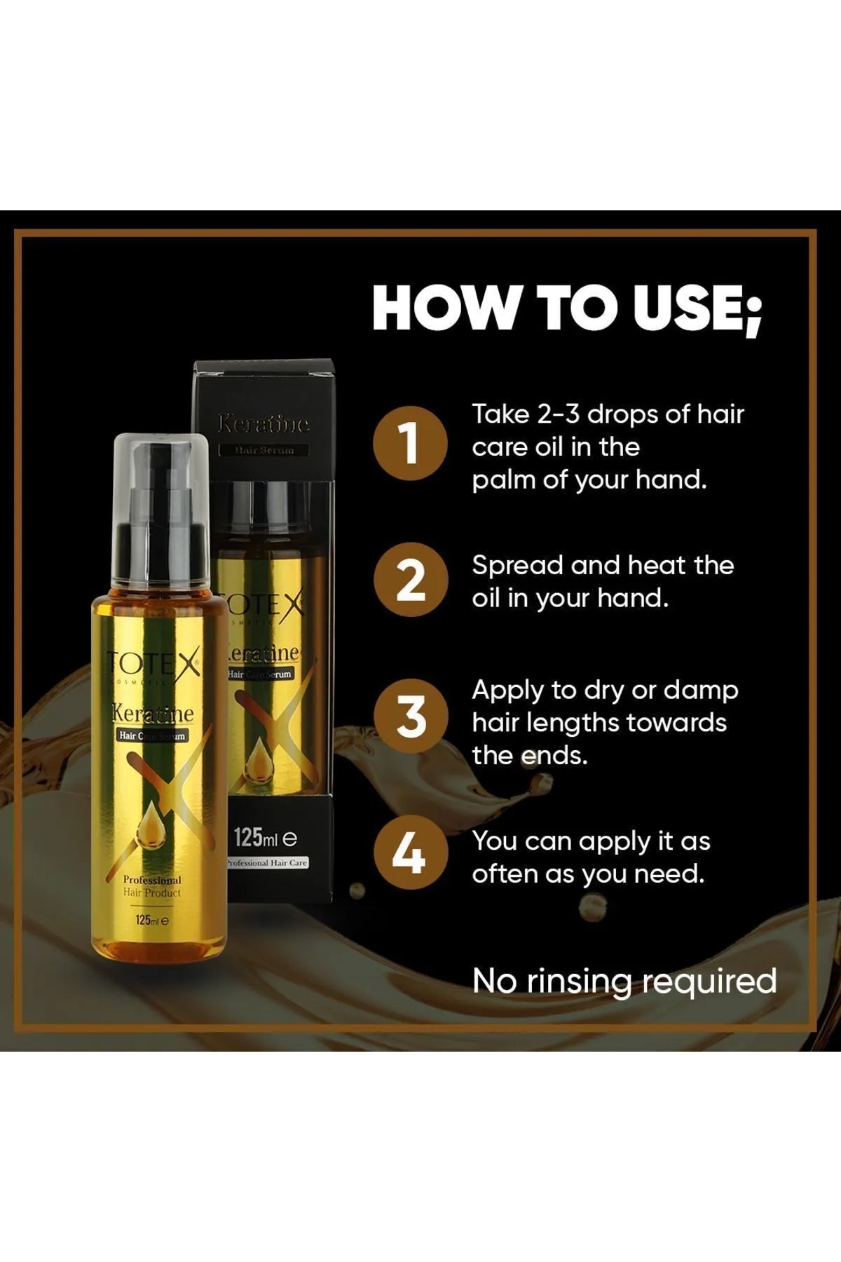 Totex Keratin Hair Serum  – 125ml