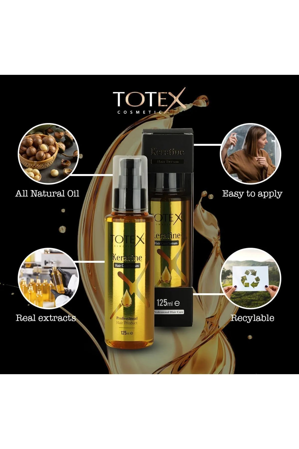Totex Keratin Hair Serum  – 125ml