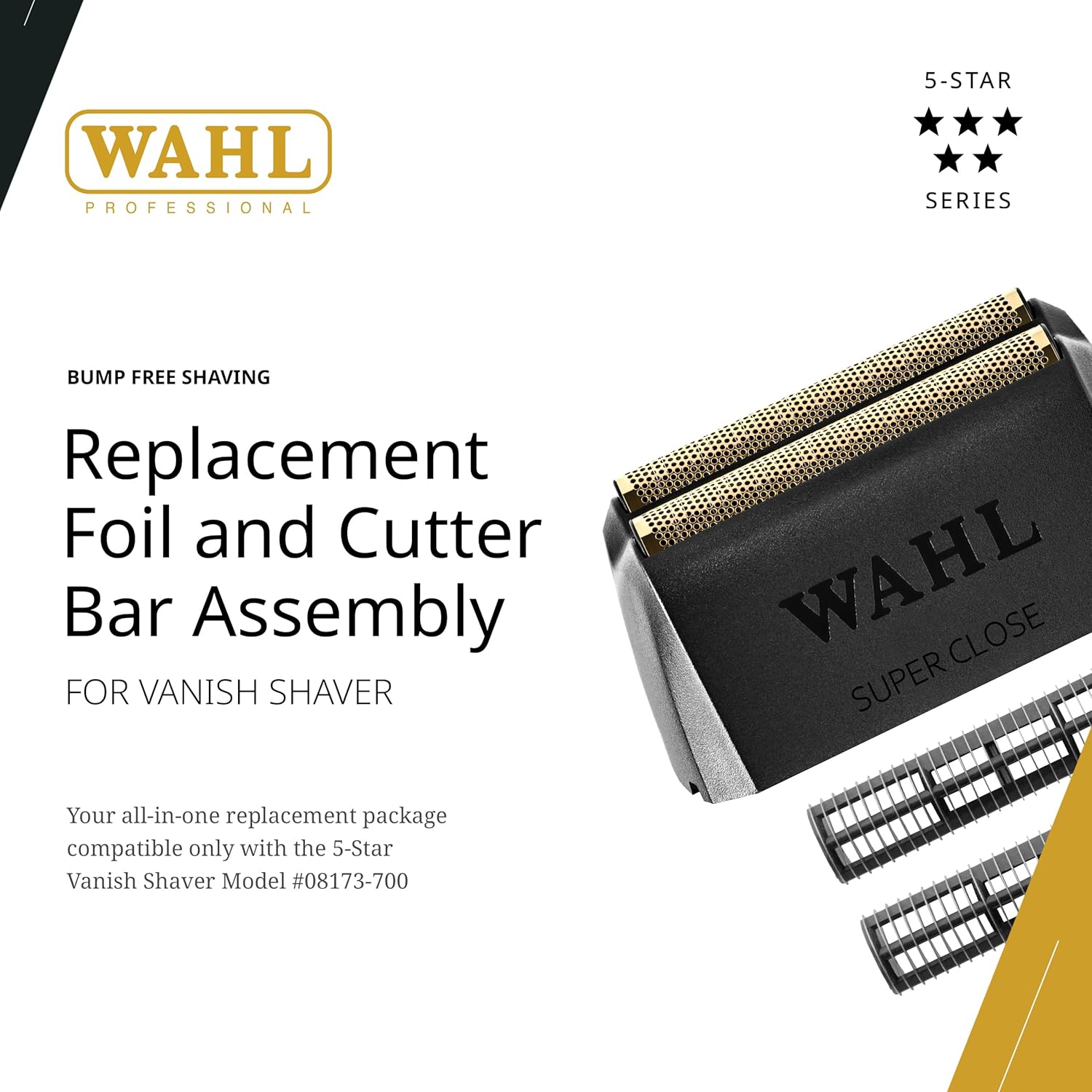 Wahl Professional Vanish Shaver Replacement Foil & Cutter Set – 5 Pieces